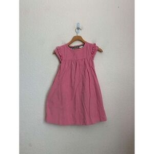 Mini‎ Boden Dress Corduroy Ruffle Sleeve Floral Lining Pink Kids 7-8Y 128cm